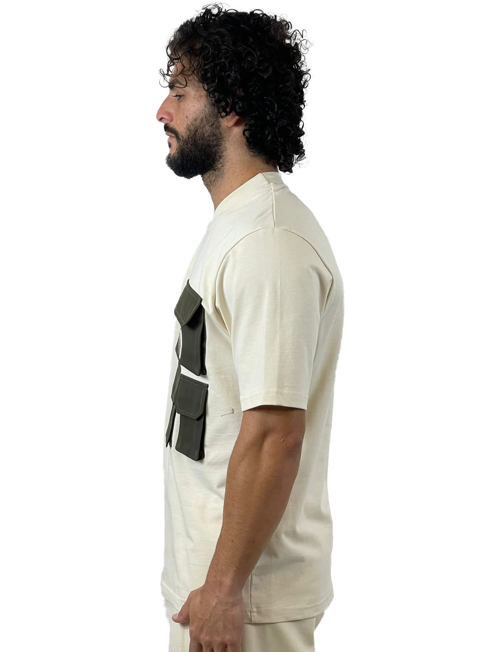 YES LONDON T-SHIRT BEIGE/VERDE XM4208 - immagine 3