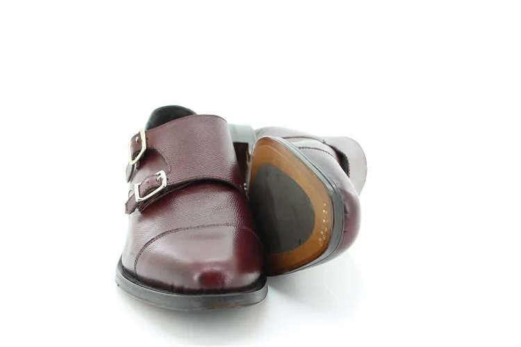 Andrea Ventura scarpe uomo, in pelle bordeaux martellato con doppia fibbia for Sir Wilson - immagine 4