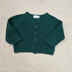 Deolinda 
Cardigan verde in pura lana art.DBI23801