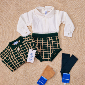 Rahigo 
Completo neonato tre pezzi in pura lana art.24223