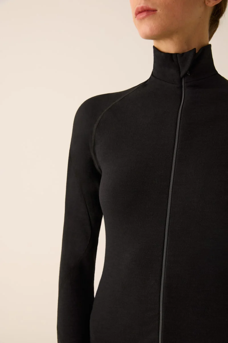 115/Z - MAGLIA CON ZIP SEAMLESS IN LANA MERINO - immagine 2