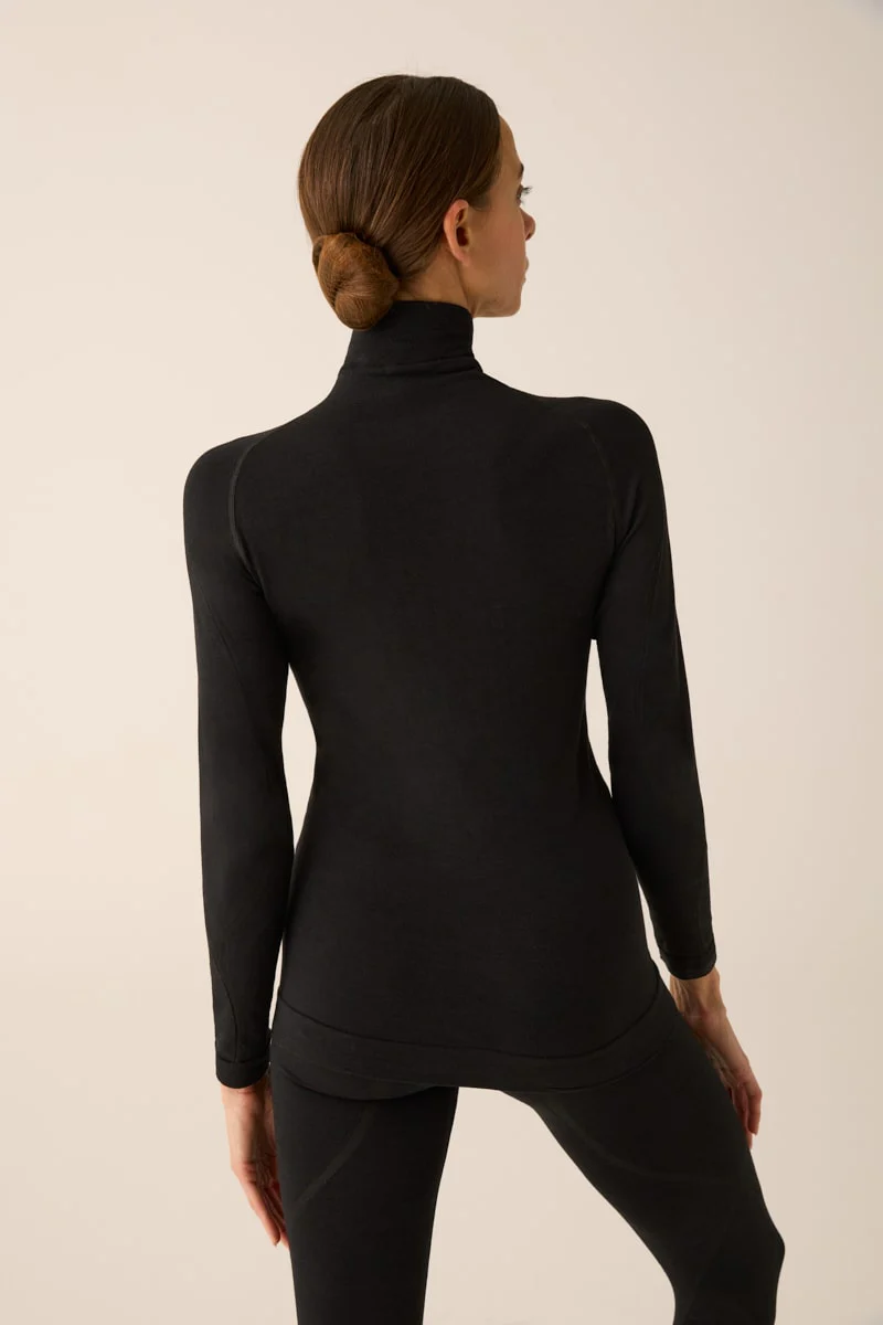 115/Z - MAGLIA CON ZIP SEAMLESS IN LANA MERINO - immagine 4