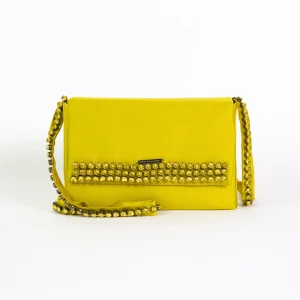 Pochette gialla con swarovski