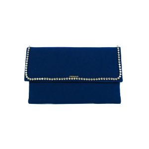 Pochette blu con svarovski
