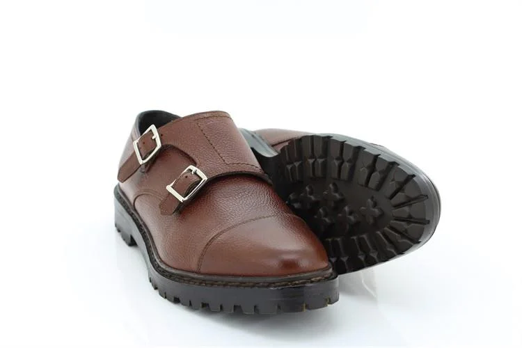 Andrea Ventura scarpe uomo, in pelle marrone con doppia fibbia, suola vibram for Sir Wilson - immagine 5