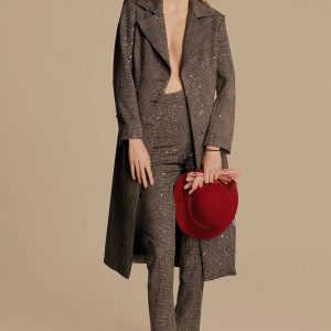 CAPPOTTO LUNGO IN CADY E PAILLETTS