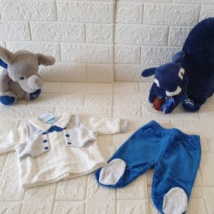 Irge Completo neonato due pezzi ciniglia