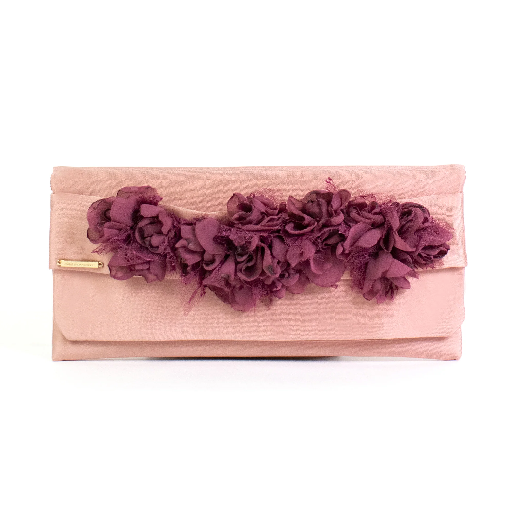 Pochette rosa con fiori magenta - immagine 2