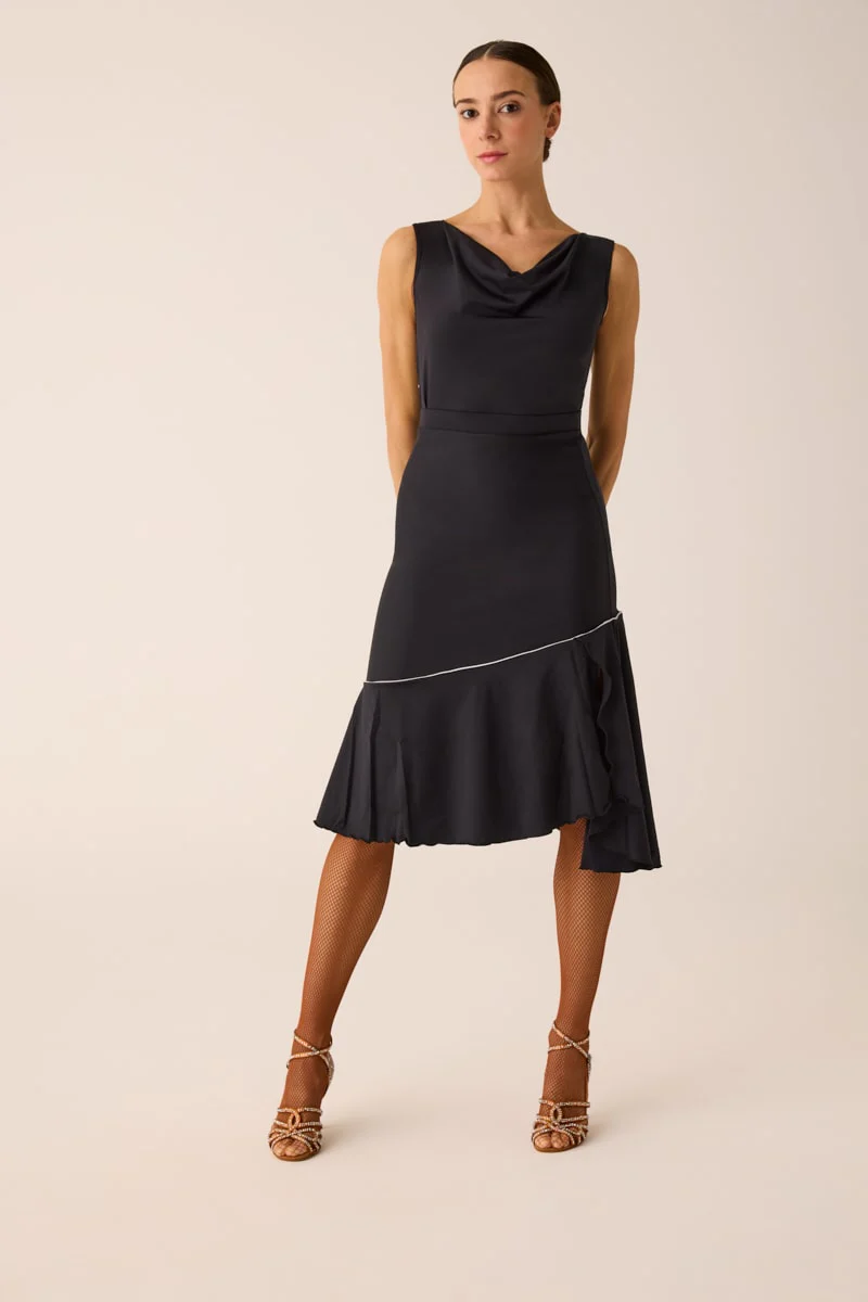 276 - GONNA MIDI CON SPACCO IN TESSUTO ELASTICIZZO CON PUNTO DI LUCE - immagine 3