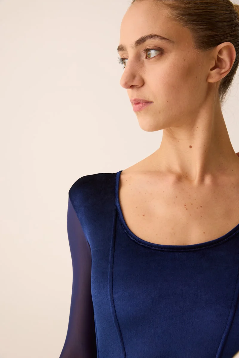 290 - BODY SCOLLO QUADRATO CORPETTO IN VELLUTO - immagine 3