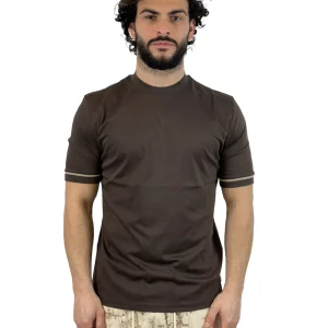 YES LONDON T SHIRT FASCETTA MANICA XM4292 MORO