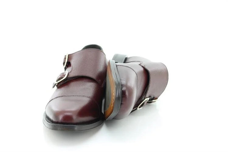 Andrea Ventura scarpe uomo, in pelle bordeaux martellato con doppia fibbia for Sir Wilson - immagine 6