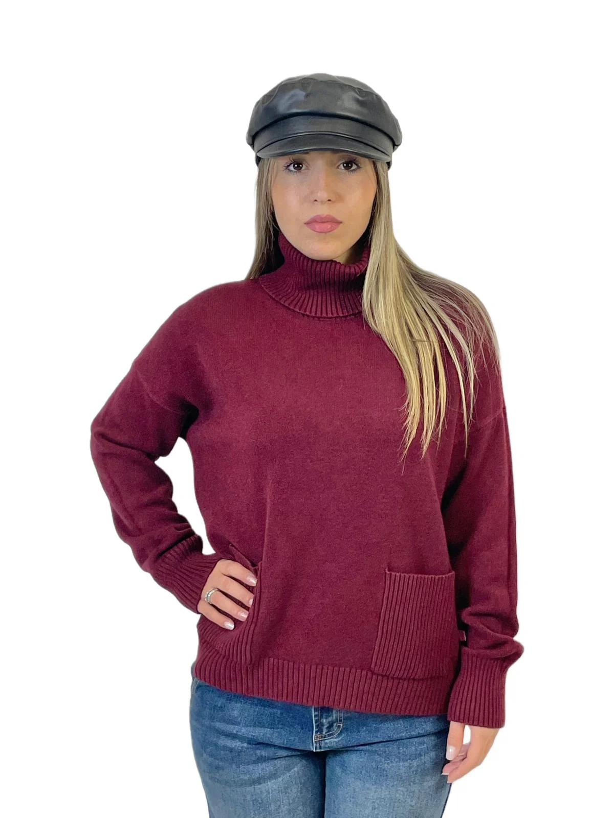 ACCADEMIA 20 PULLOVER CON TASCHE BORDEAUX - immagine 2