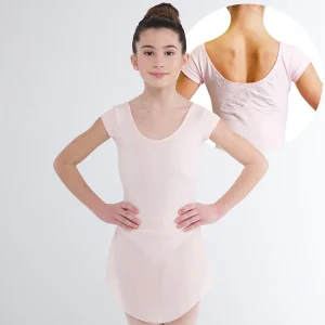 244 - BODY BIMBA SEAMLESS MANICA CORTA, DISEGNO FARFALLA E GONNELLINO