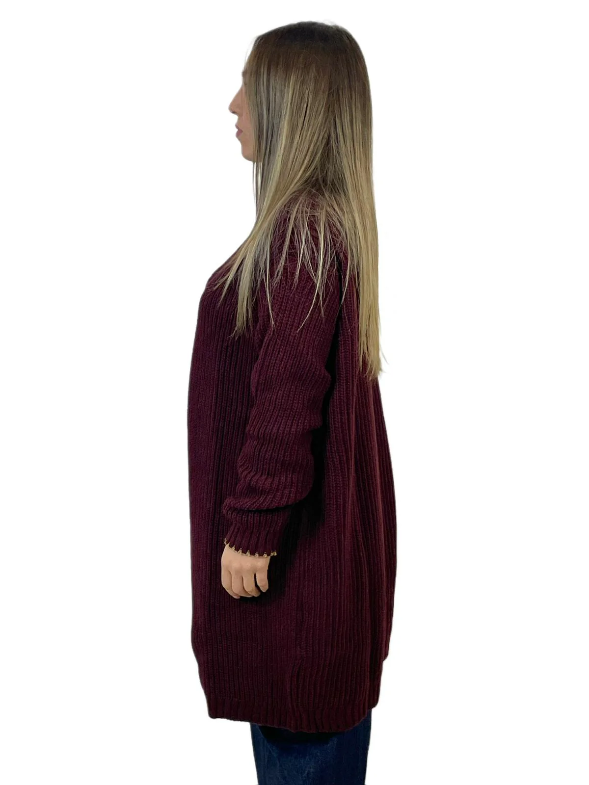 ACCADEMIA 20 MAXI-CARDIGAN BORDEAUX - immagine 3