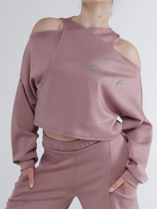 301 - FELPA NON GARZATA CON SCOLLATURA ASIMMETRICA - immagine 3