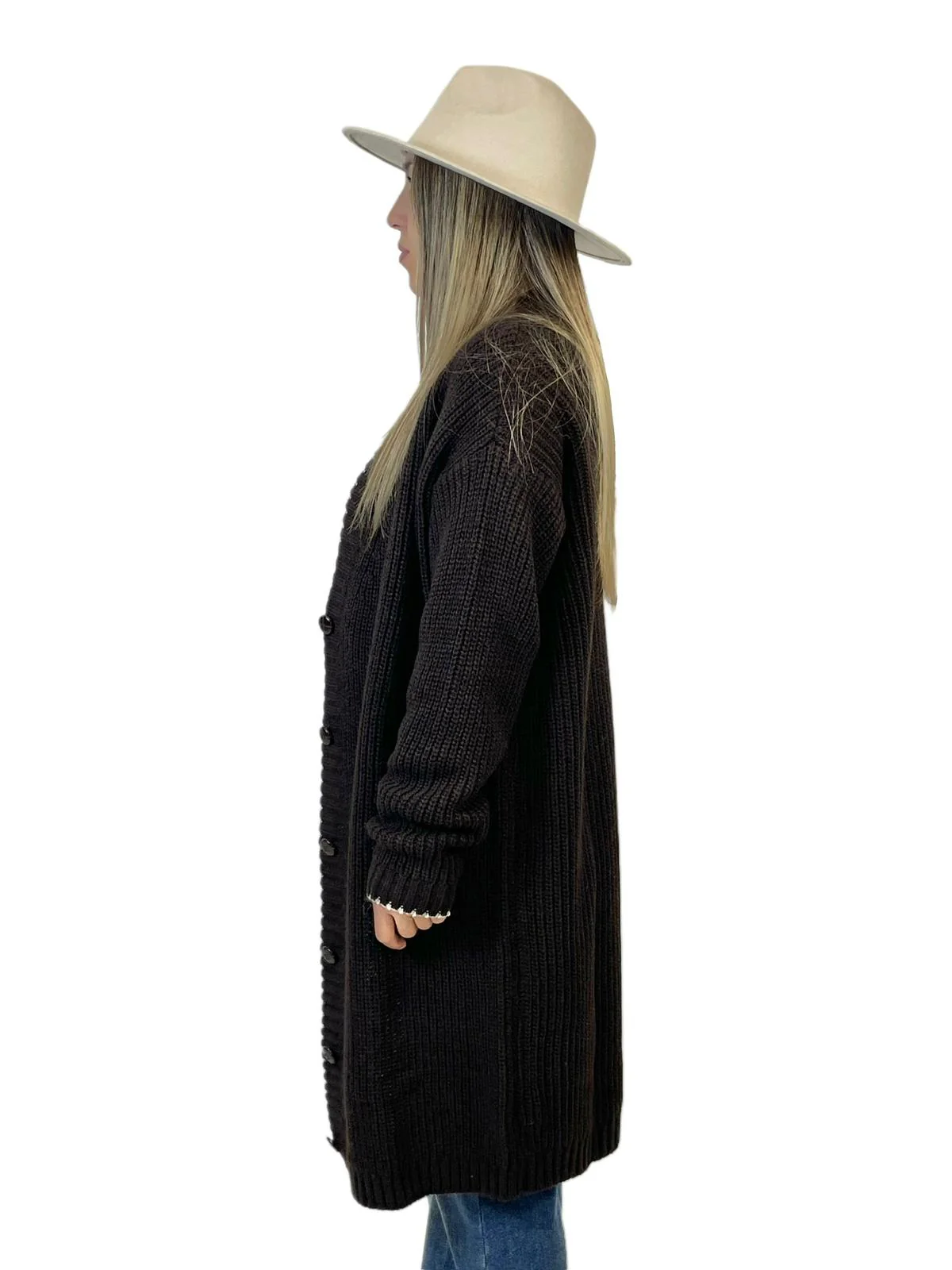 ACCADEMIA 20 MAXI_CARDIGAN MARRONE - immagine 3