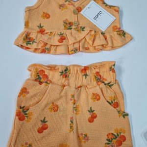 #Ebita ✨️ Completo 2 Pezzi Shorts + Top a costine – 3, Arancione