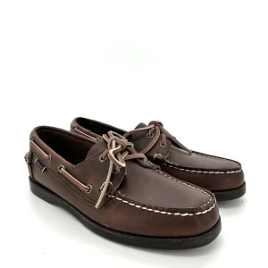 Sebago docksides, allacciata marroncino, suola scura