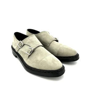 Andrea Ventura scarpe uomo, in pelle scamosciata sabbia con doppia fibbia for Sir Wilson