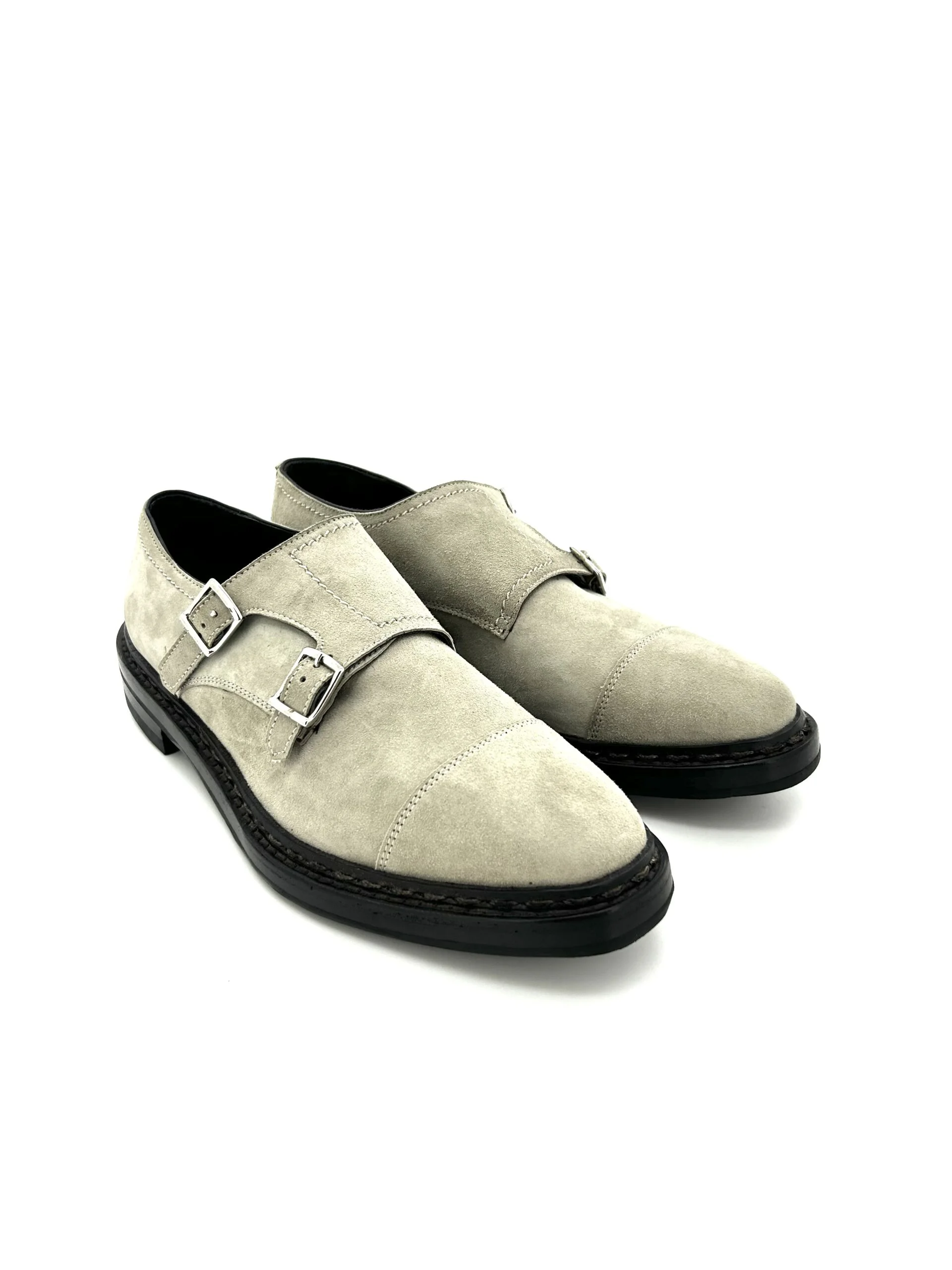 Andrea Ventura scarpe uomo, in pelle scamosciata sabbia con doppia fibbia for Sir Wilson - immagine 2