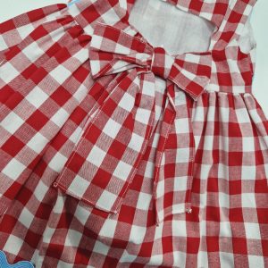 ❤️DEL SUR❤️ abito bimba in cotone con apertura sul retro – rosso, 3