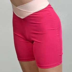 138 - LEGGING CROP CICLISTA CON STRUTTURA A COSTINE E FASCIA INCROCIATA