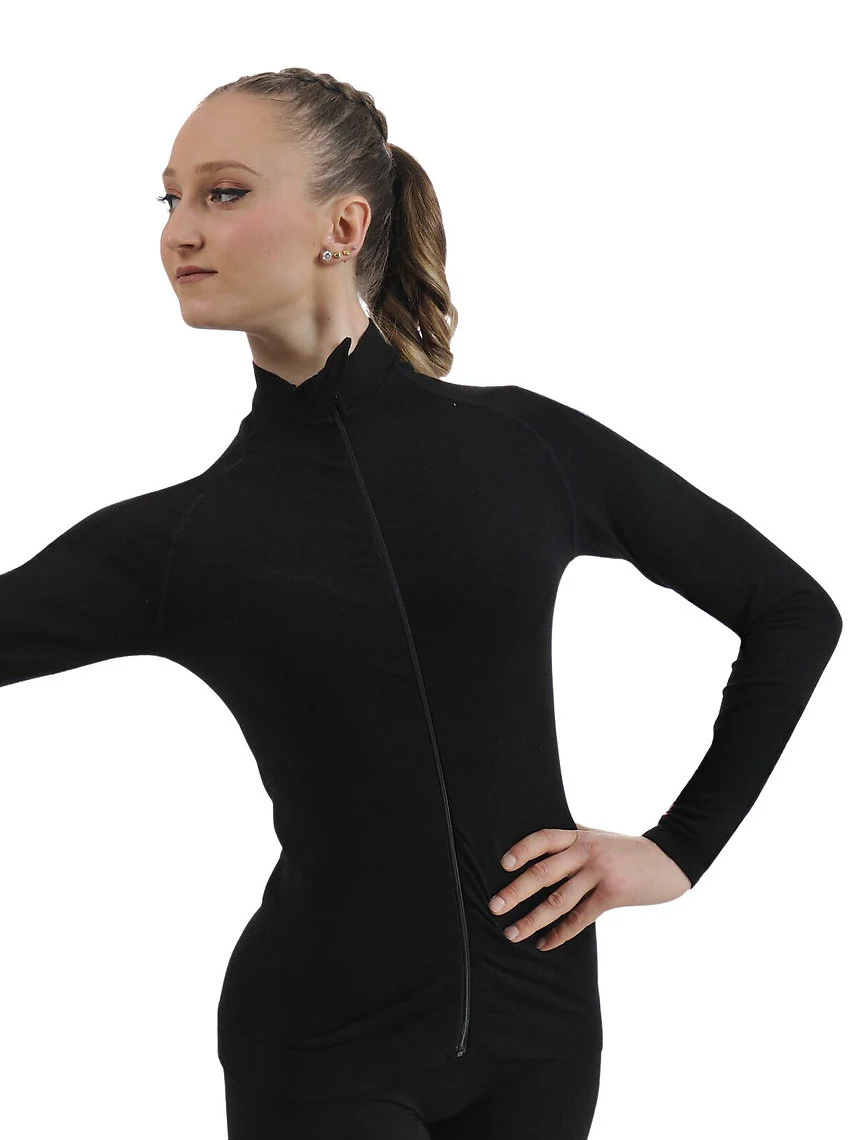 115/Z - MAGLIA CON ZIP SEAMLESS IN LANA MERINO - immagine 5