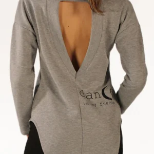 267 - MAXI FELPA IN TESSUTO NON GARZATO CON SCOLLO RETRO