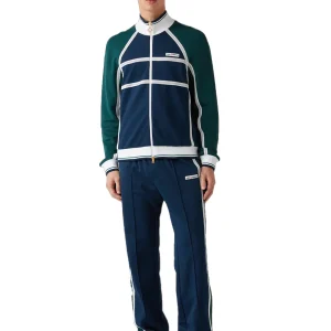 CASABLANCA MESH TAPE TRACK JACKET AND PANTS NAVY