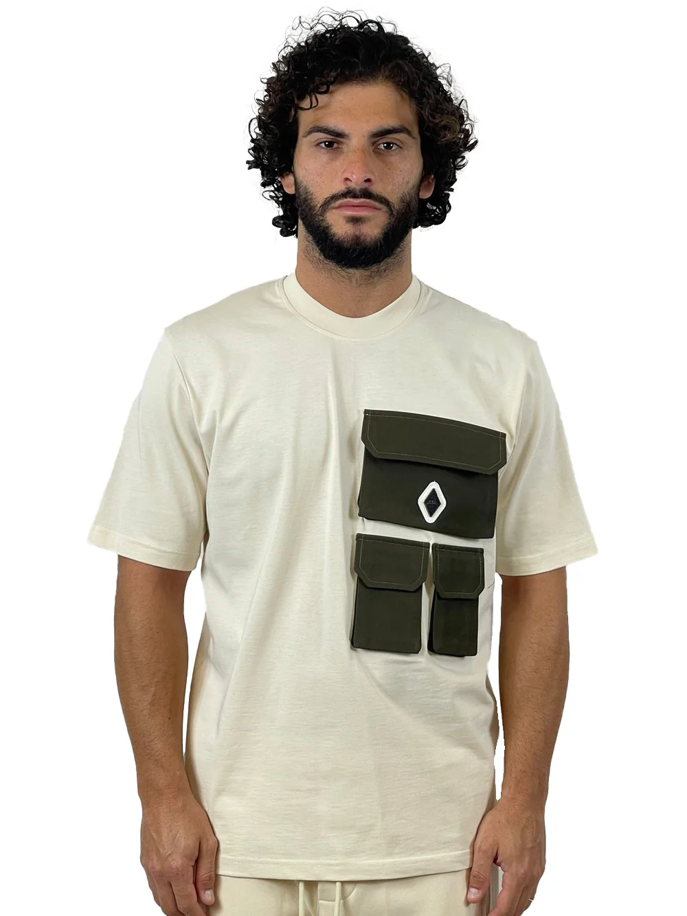 YES LONDON T-SHIRT BEIGE/VERDE XM4208
