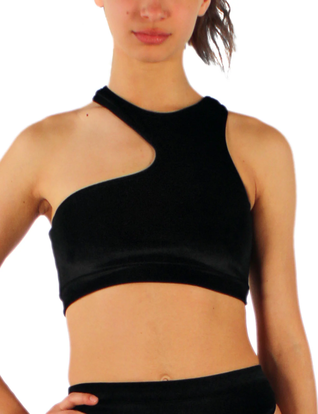 252 - TOP ASIMMETRICO IN VELLUTO ELASTICIZZATO - immagine 3