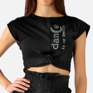 261 - TOP CROP CON INCROCIO IN COTONE