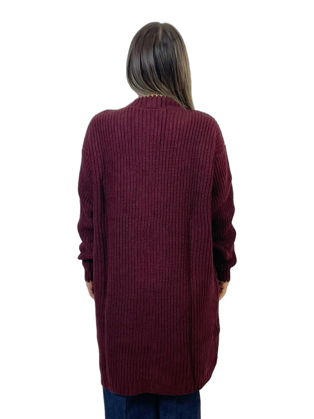ACCADEMIA 20 MAXI-CARDIGAN BORDEAUX - immagine 4
