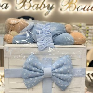 CESTA IN LEGNO BIG TEDDY AZZURRO