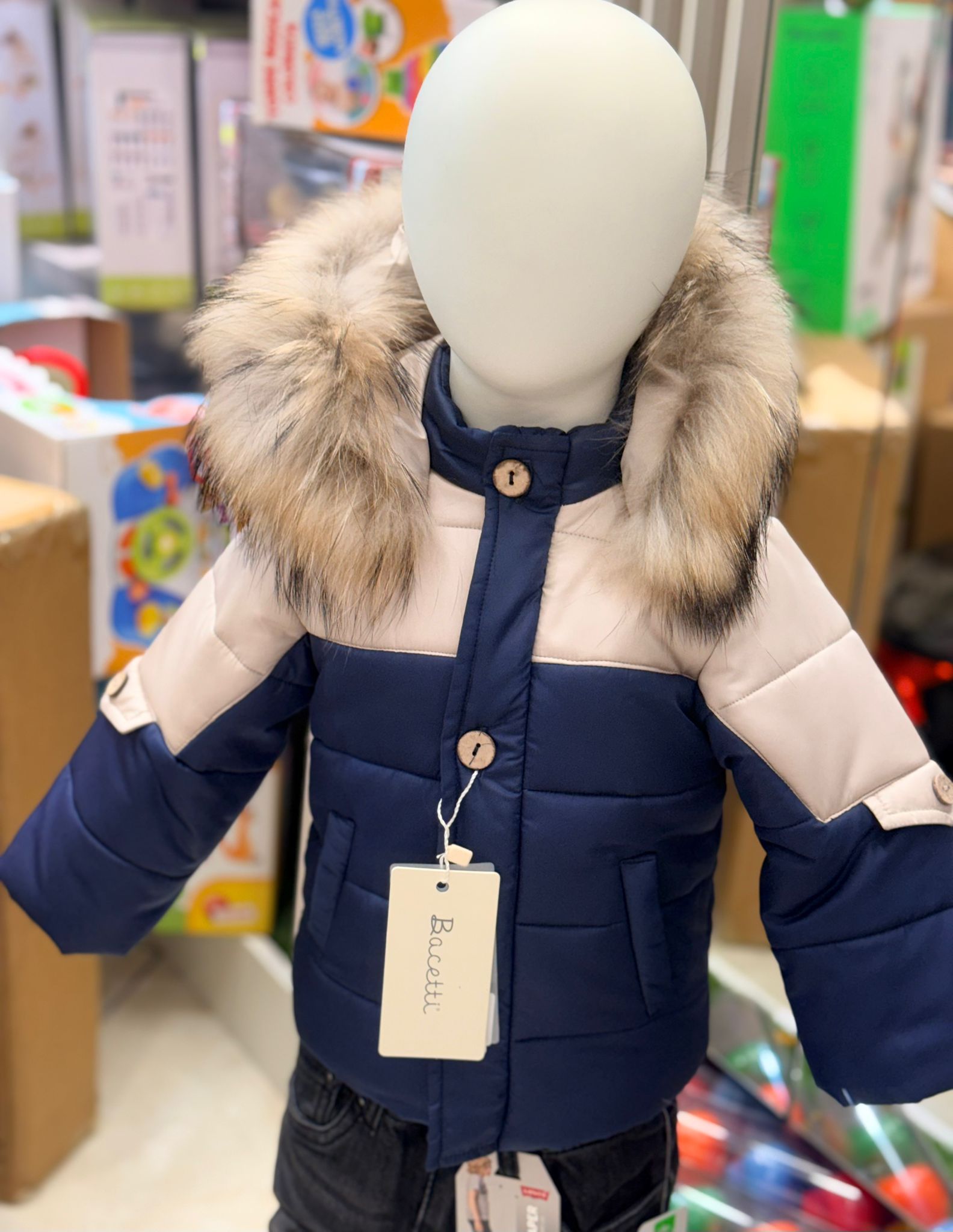 BACETTI GIUBBOTTO BAMBINO BLU/BEIGE - immagine 2