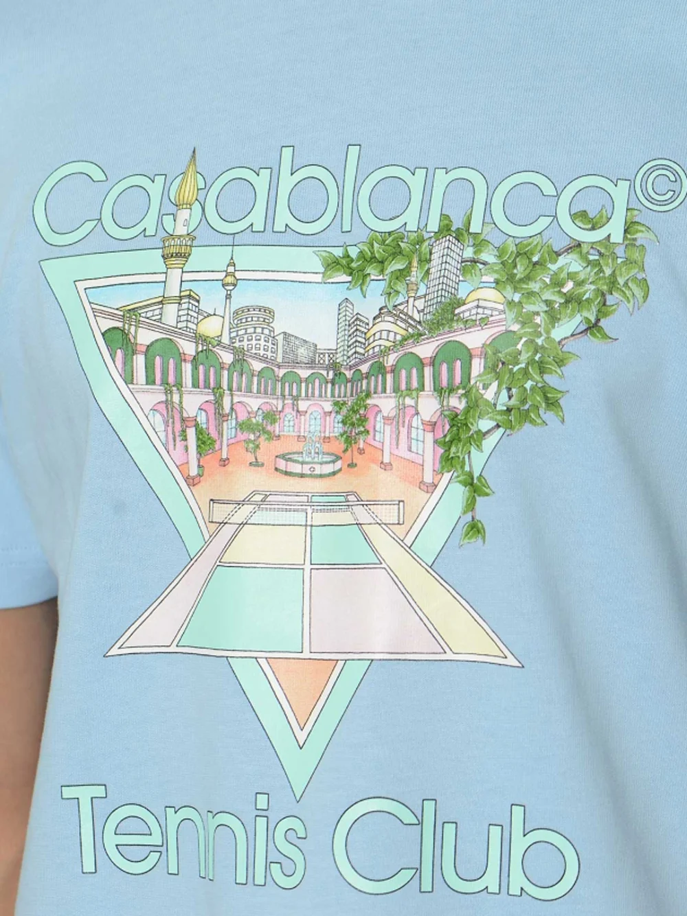 CASABLANCA TENNIS CLUB PASTELLE T-SHIRT PALE BLUE - immagine 4