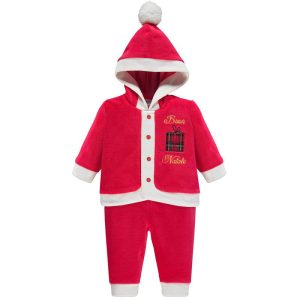 Tutina ciniglia babbo natale neonato neonata con cappelino