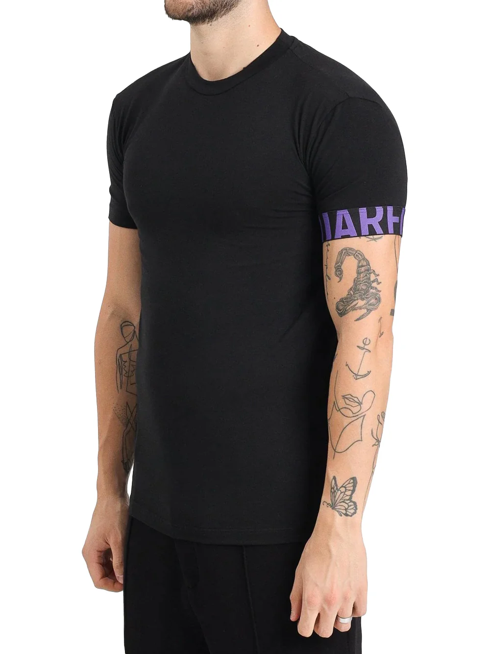 DSQUARED T-SHIRT D9M3S5980 NERO/VIOLA
