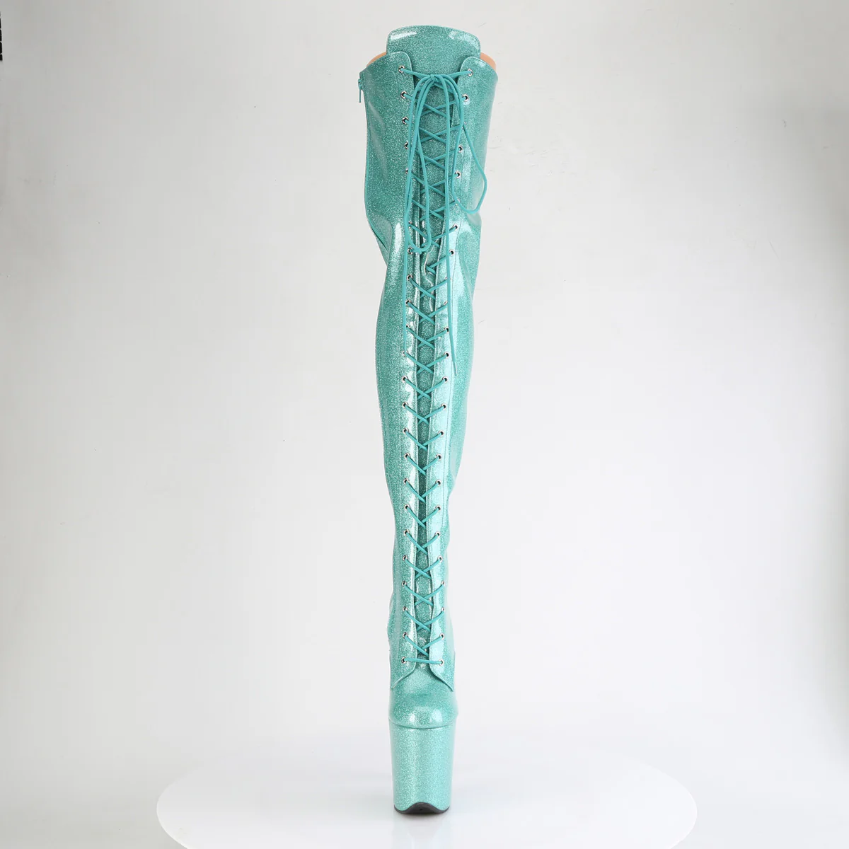 Stivali sopra il ginocchio pole dance exotic Pleaser FLAM3020GP - Tacco 8" (20 cm) e platform 4" (10 cm) - immagine 8