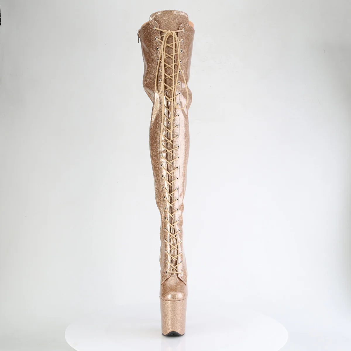 Stivali sopra il ginocchio pole dance exotic Pleaser FLAM3020GP - Tacco 8" (20 cm) e platform 4" (10 cm) - immagine 3