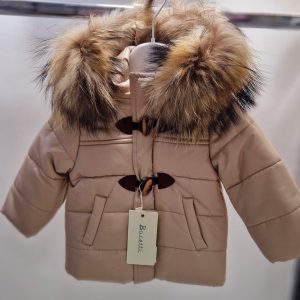 Bacetti Giubbotto bambino con cappuccio in pelliccia art. MO258AB2