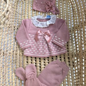 Sardon 
Completo neonato in lana con cuffietta coordinata art.023MC-153