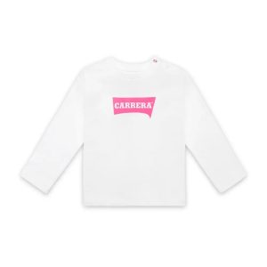 Carrera 
Maglia manica lunga in cotone neonata White/Fucsia art.C3004NS23J01