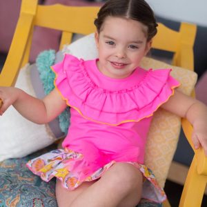 Mon Petit BonBon 
Coordinato bambina t-shirt+coulotte Fluo VM093