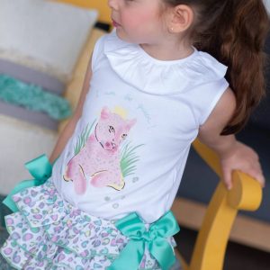 Mon Petit BonBon 
Coordinato bambina t-shirt+coulotte Leopardo VM215