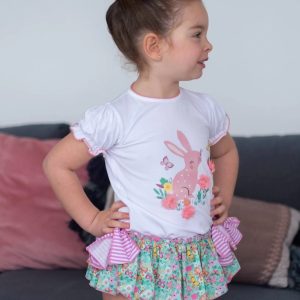 Mon Petit BonBon 
Coordinato bambina t-shirt+coulotte Liberty/Maripos VM005