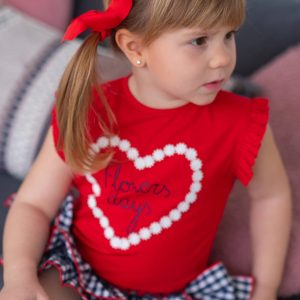 Mon Petit BonBon 
Coordinato bambina t-shirt+coulotte Vichy VM143
