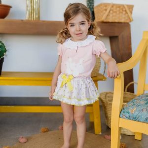 Pio Pio 
Completo bambina T-shirt+Coulotte Oca VP642