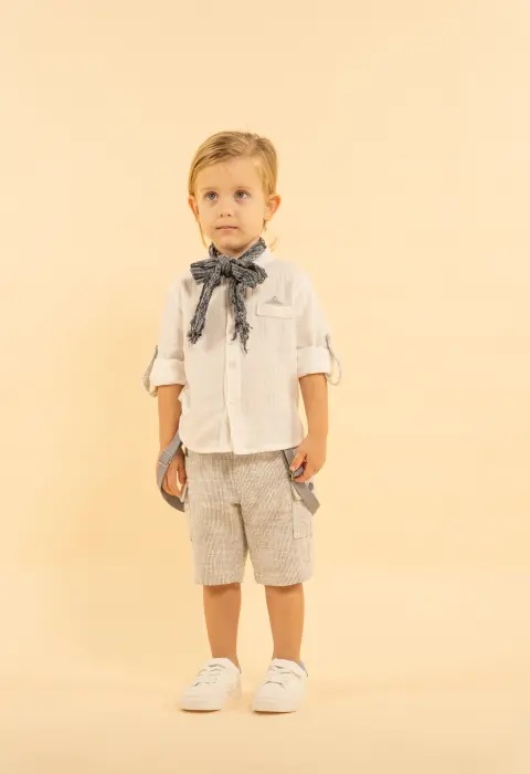 #HASHTAG
Completo bambino camicia+bermuda in cotone art.254535 - immagine 2